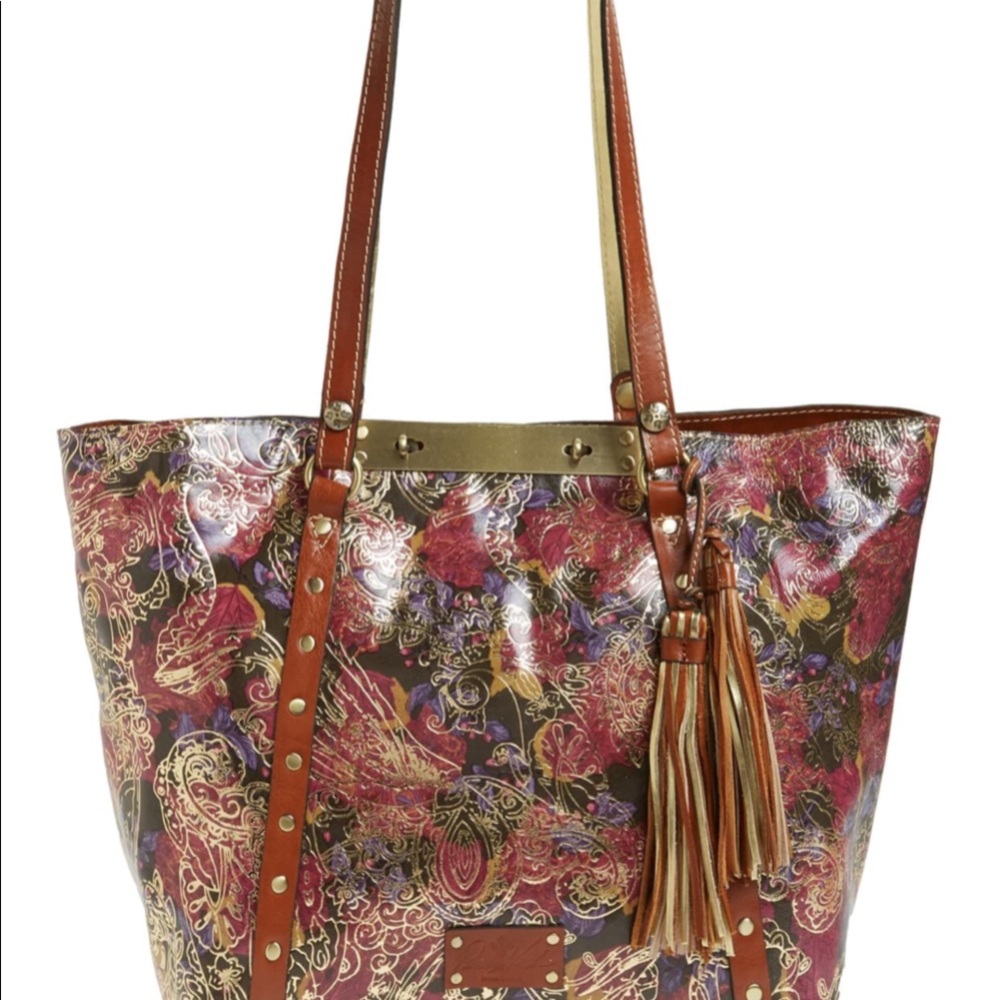Metallic Tooled Leather Benvenuto Tote
